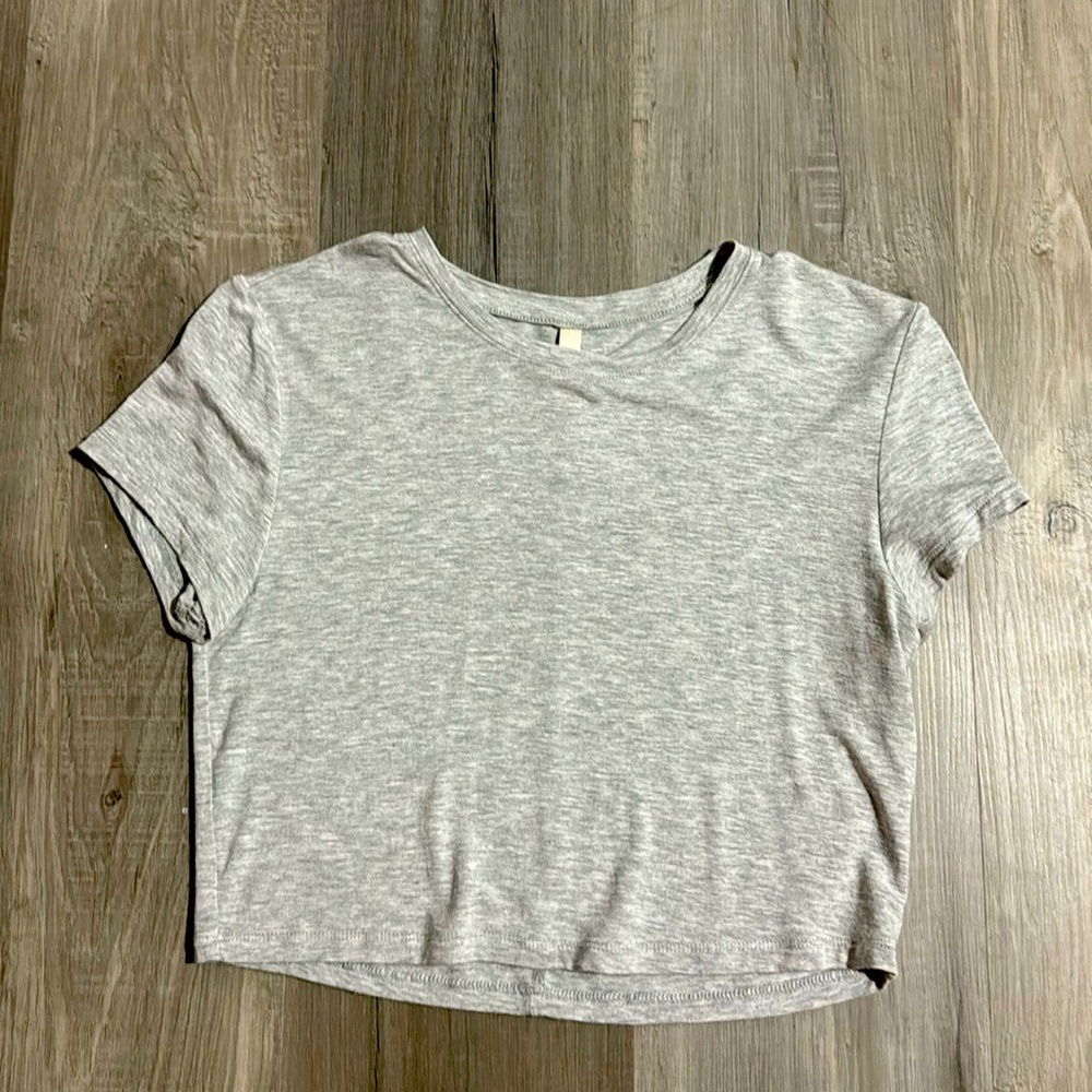 Aritzia group by Babaton grey cropped super soft tee size small